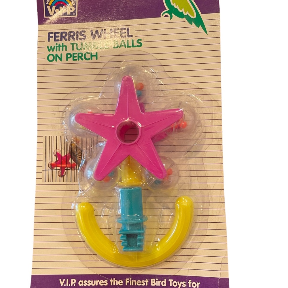 Vo-Toys Ferris Wheel Tumble Balls On Perch Star O Beads Bird Toy Plastic Birds